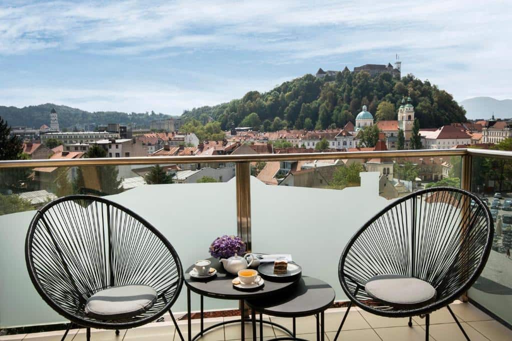 Ljubljana Mid-Range Hotels. Castle view.