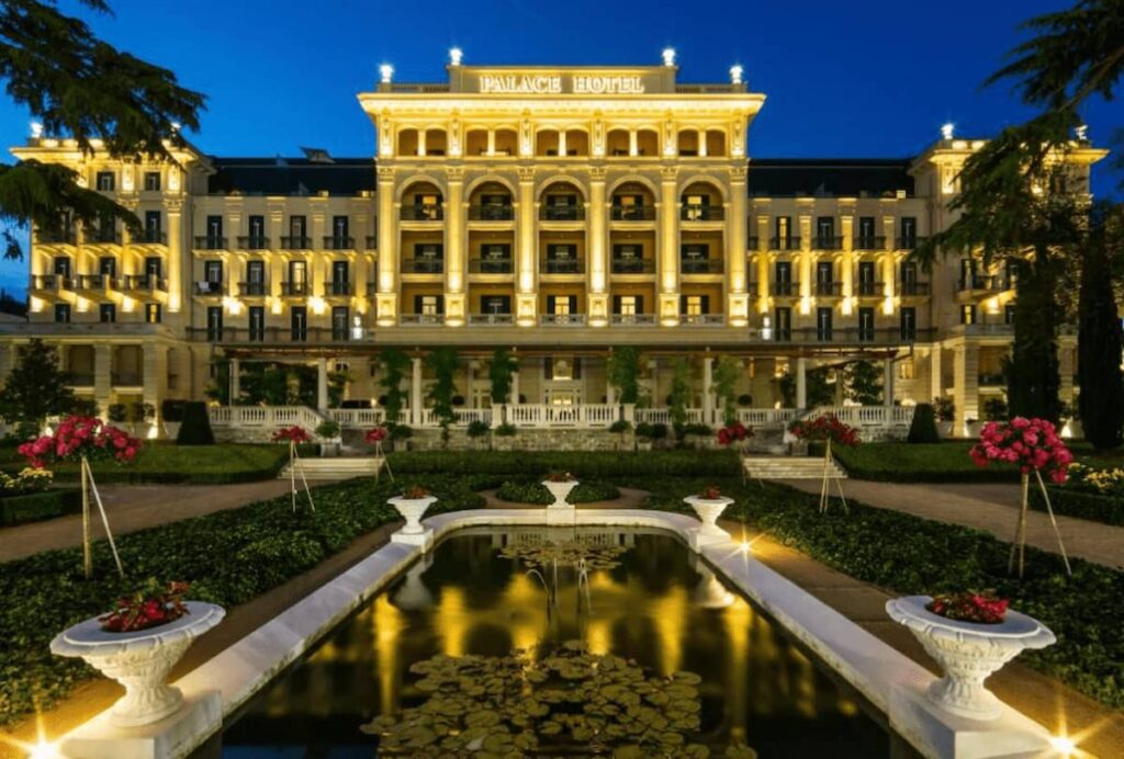 Kempinski Palace Portorož top luxury spa Slovenia façade overlooking the Adriatic Sea