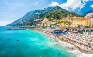 Ravello vs Amalfi Luxury Hotels. Amalfi's beautiful beach and town.