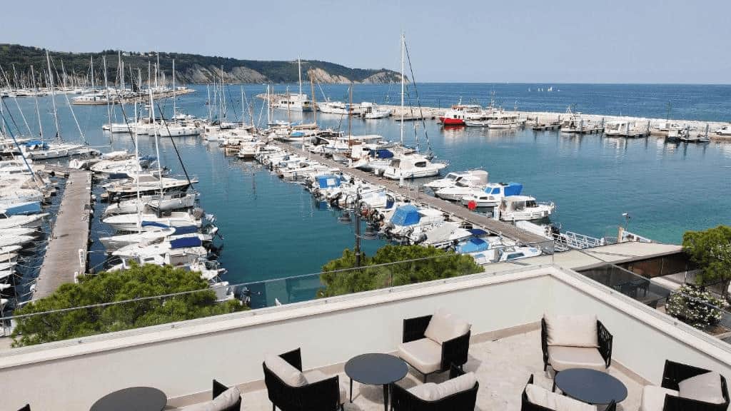 Best Hotels Izola Slovenia. Sea view from terrace of the hotel.