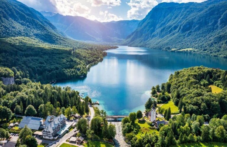 Lake Bled vs Bohinj Luxury Stays. Landscape view of lake Bohinj.
