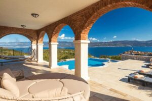 Best Private pool villas Croatia coast. Stuning views from villa's private pool to the beach.