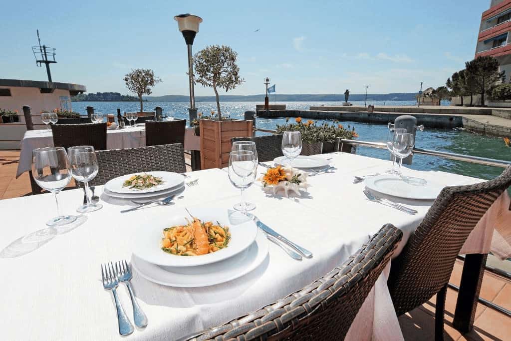 Grand hotel Bernardin. Wine tasting and lunch beside the sea.
