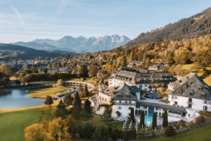 Best Luxury Hotels in Tyrol. Beautiful landscape view with the luxury resort.