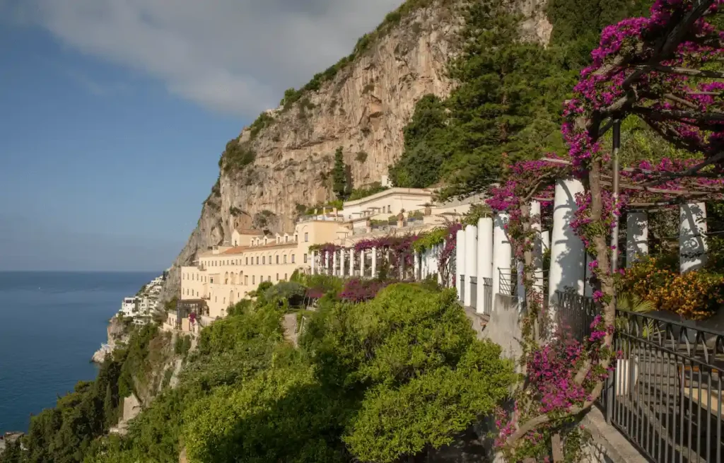 The 13th-century Arab-Norman cloisters of the Anantara Convento di Amalfi, a premier landmark among the best hotels in Amalfi Coast.