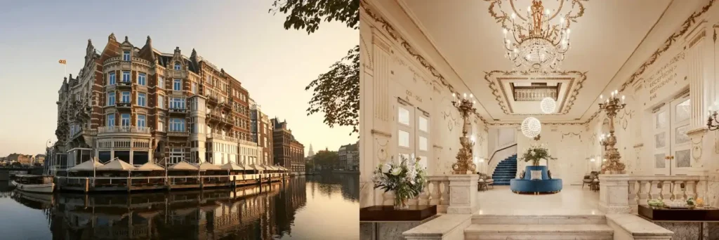 The striking Neo-Renaissance red-brick facade of De L’Europe Amsterdam merged with the historic interior of Tivoli Doelen, the 16th-century former militia headquarters and home of the best hotels in Amsterdam.