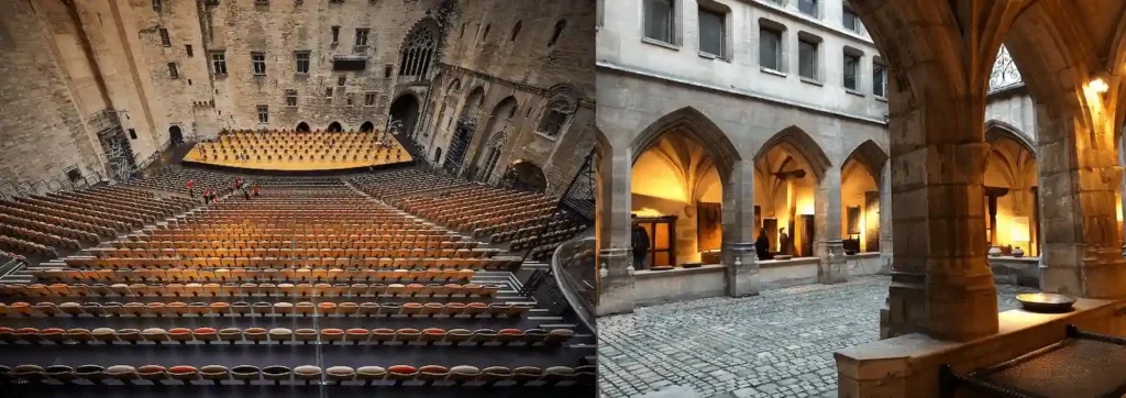 Best hotels in Avignon - The 16th-century Cour d’Honneur at Hôtel d'Europe and the historic vaulted cloister of Cloitre Saint Louis.