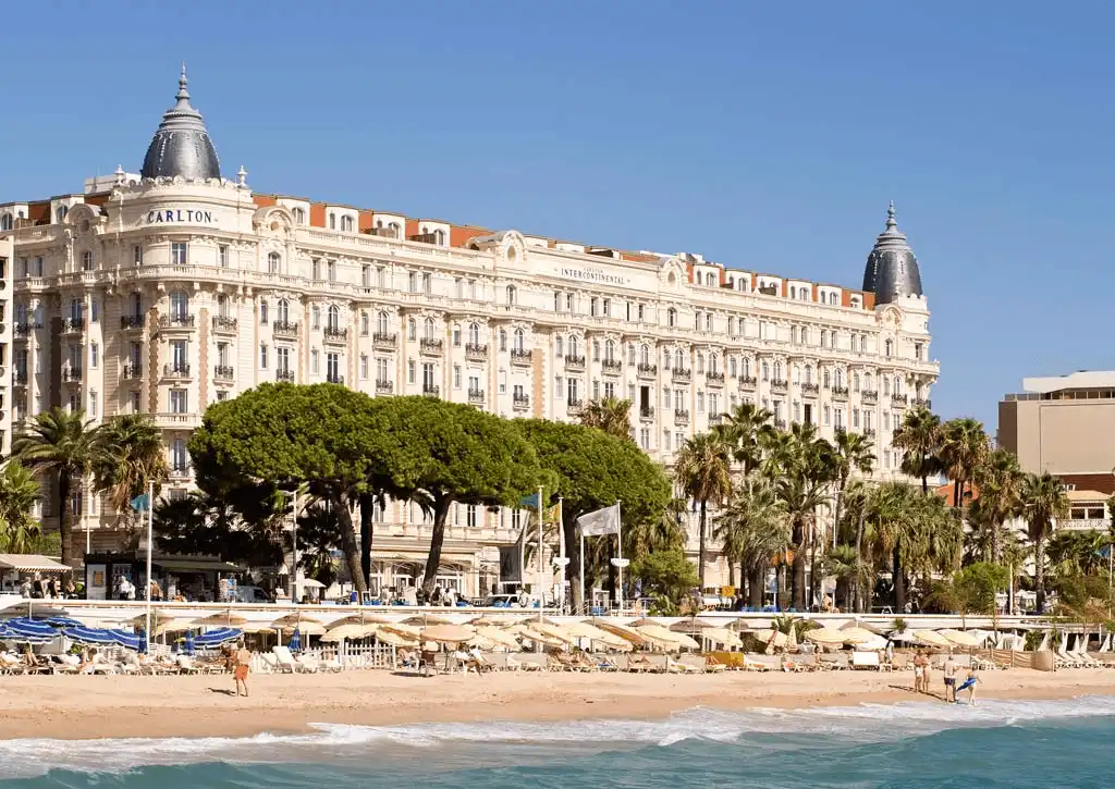 Best hotels in Cannes - The historic Carlton Cannes hotel, a 1911 Belle Époque monument and former League of Nations meeting site.