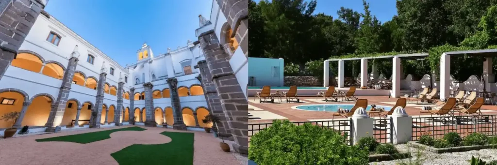 The historic stone cloisters and Renaissance interiors of Convento do Espinheiro merged with the royal marble columns and vaulted halls of Pousada Convento de Vila Viçosa, representing the absolute best hotels in Evora.