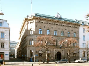 The monumental neoclassical facade of the Elite Plaza Hotel, a former insurance palace and one of the best hotels in Gothenburg.