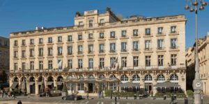 The 1789 neoclassical facade of the InterContinental Le Grand Hotel, one of the best hotels in Bordeaux for authentic heritage.