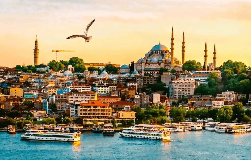 The imperial 16th-century silhouette of the Süleymaniye Mosque and Golden Horn harbor, a primary institutional landmark in the best historic hotels in Turkey country audit.